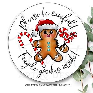 Please Be Careful! Fragile Goodies Inside! - 2" (inches) (48ct.)  [GD177-48]